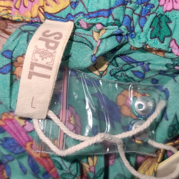 New spell original drop folk town maxi skirt turquoise L folktown NWT teal og - Picture 9 of 16